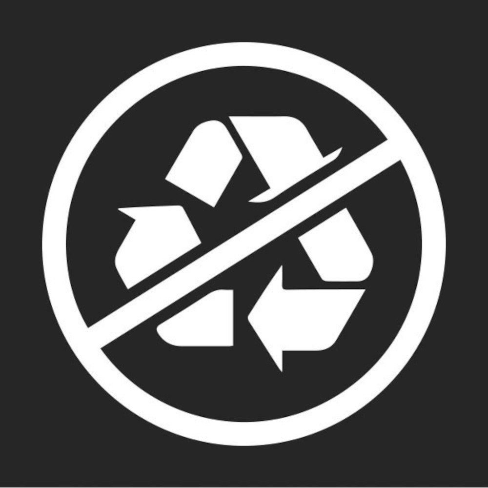 Adhésif pictogramme NON RECYCLABLE blanc Adhésif pictogramme NON RECYCLABLE blanc