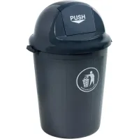 Poubelle à trappe 80 litres grise