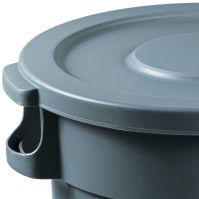 Portoir rond plastique à couvercle gris 80 litres