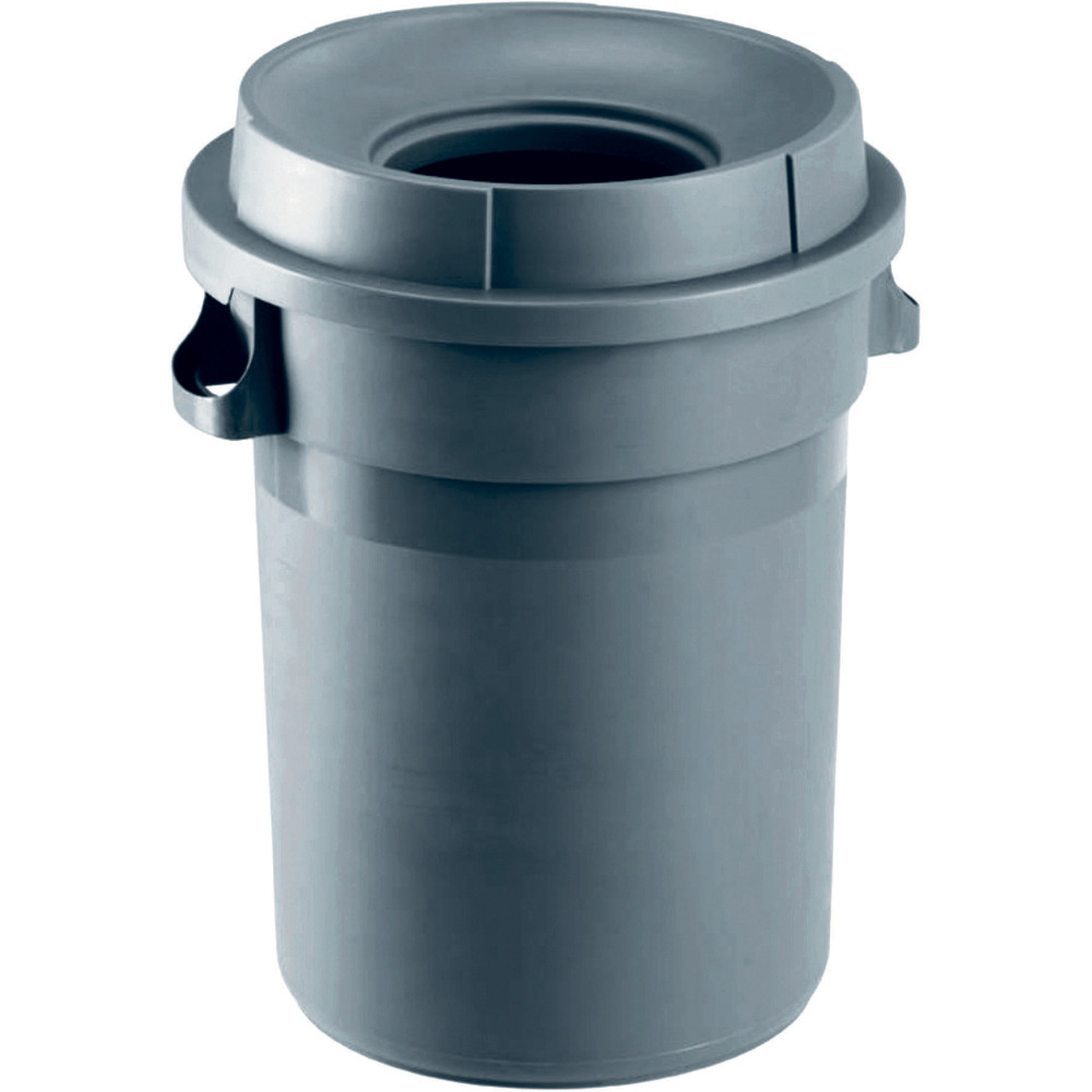 Portoir rond plastique à couvercle entonnoir gris 80 litres Portoir rond plastique à couvercle entonnoir gris 80 litres