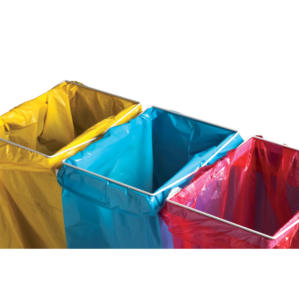 Triple support sac-poubelle pour hôpitaux et industries