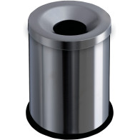 Corbeille anti-feu 15 litres inox brossé