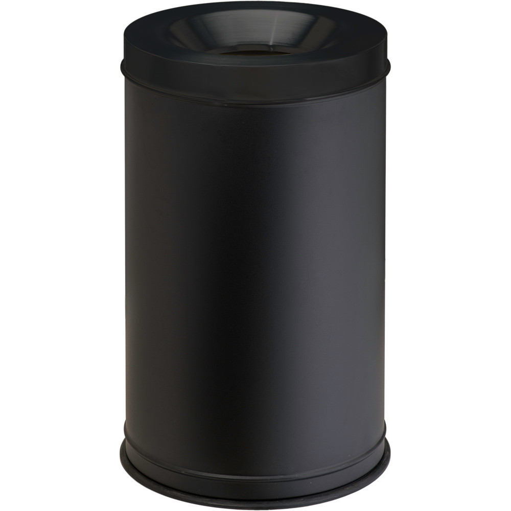 Corbeille anti-feu noire 90L grande capacité élégante robuste Corbeille anti-feu noire 90L grande capacité élégante robuste