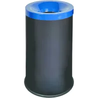 Corbeille anti-feu noire-bleue 50L pour tri sélectif