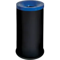 Corbeille tri-sélective 90L noir-bleu anti-feu élégante