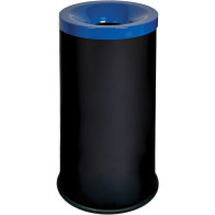 Corbeille tri-sélective 90L noir-bleu anti-feu élégante