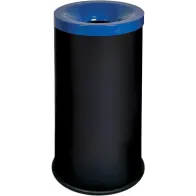 Corbeille tri-sélective 90L noir-bleu anti-feu élégante