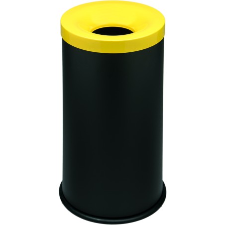 Corbeille anti-feu tri-sélective 90 litres jaune