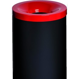 Corbeille anti-feu tri-sélective 90 litres rouge
