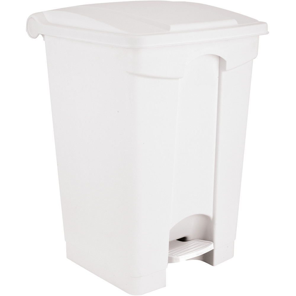 Poubelle plastique pédale 45L blanche moderne et pratique Poubelle plastique pédale 45L blanche moderne et pratique