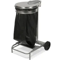 Support mobile inox pour sacs-poubelle 110L pratique et robuste
