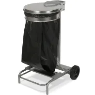 Support mobile inox pour sacs-poubelle 110L pratique et robuste