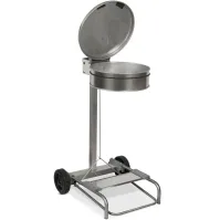 Support sacs-poubelle mobile inox 110 litres