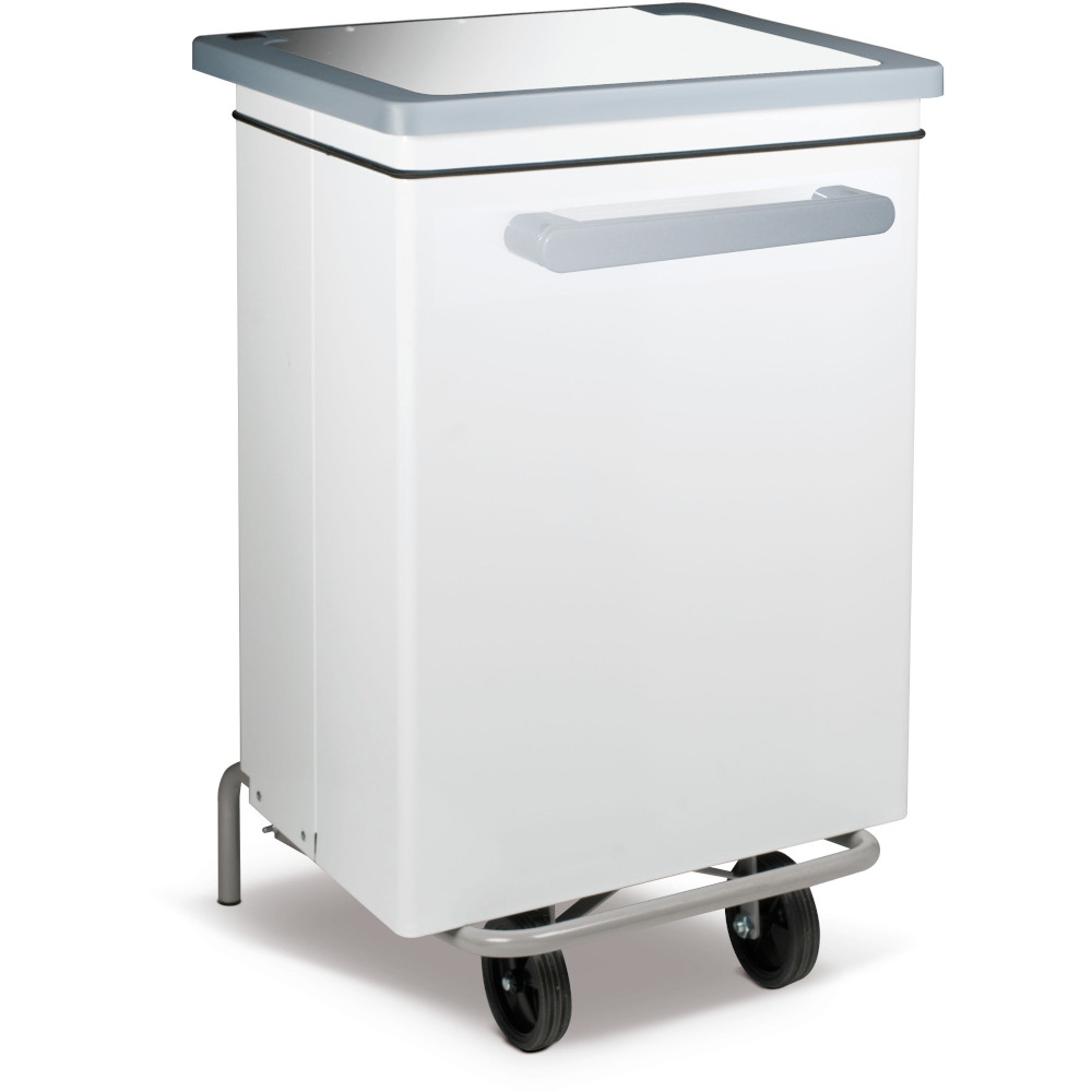 Conteneur caréné à pédale 70 litres acier peint blanc Conteneur caréné à pédale 70 litres acier peint blanc