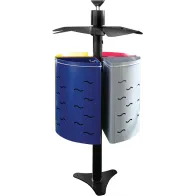 Poubelle de parc coloré 4 bacs