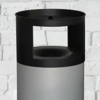 Corbeille grise 75L anti-feu avec cendrier à sable