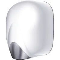 Sèche-mains à résistance chauffante aluminium blanc