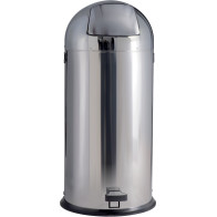 Poubelle dôme à pédale inox brillant 52 litres