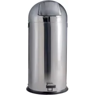 Poubelle dôme à pédale inox brillant 52 litres