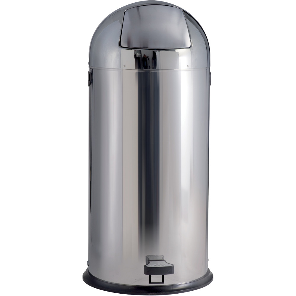 Poubelle dôme à pédale inox brillant 52 litres