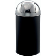 Poubelle dôme acier noir tête inox 40 litres