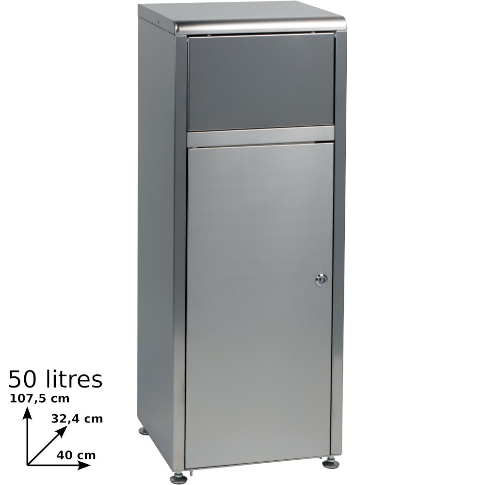 Collecteur fast food à porte battante inox 50 litres Collecteur fast food à porte battante inox 50 litres
