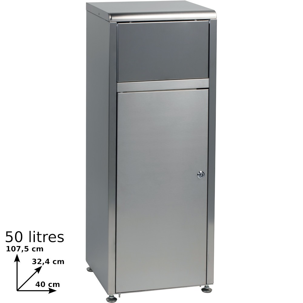 Collecteur fast food à porte battante inox 50 litres