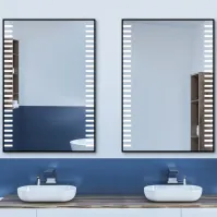 Brillez de mille feux avec le miroir LED cadre alu Felisa : Élégance et luminosité réunies