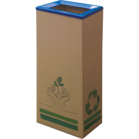 Poubelle carton 42L couvercle bleu écologique