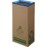 Poubelle carton 42L couvercle bleu écologique