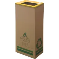 Poubelle carton 42L couvercle jaune écologique
