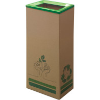 Poubelle carton 42L écologique avec couvercle vert