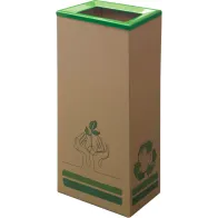 Poubelle carton 60L couvercle vert écologique