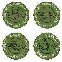 Poubelle carton écologique 60L couvercle vert