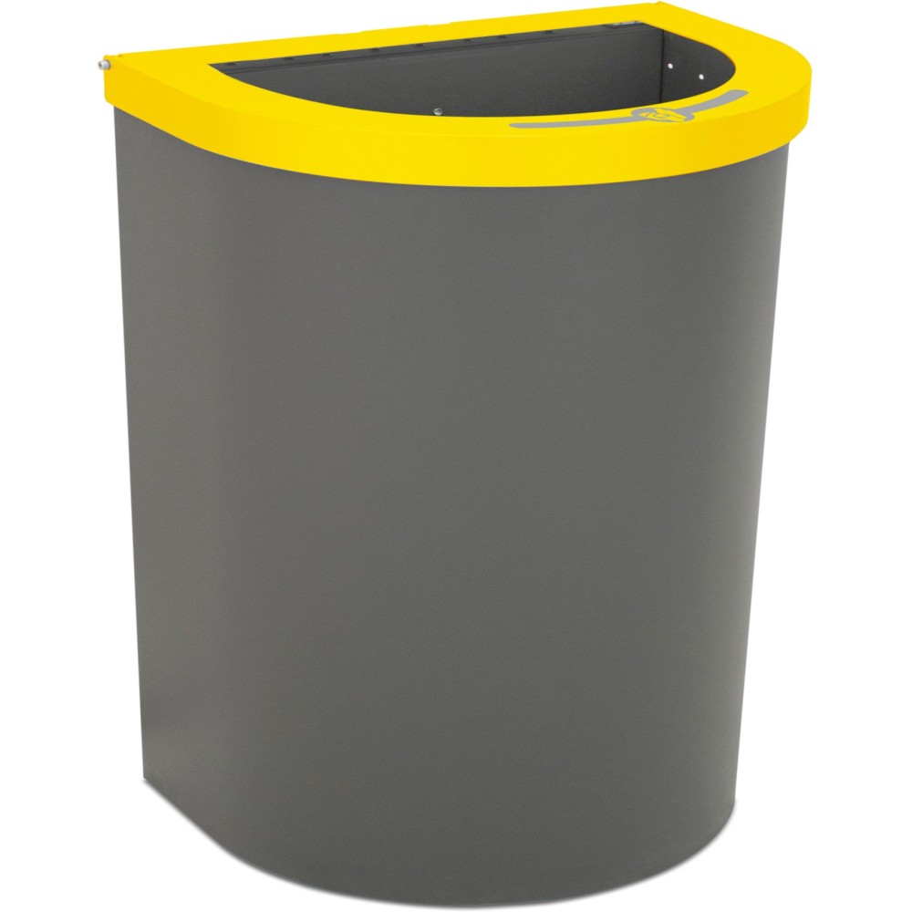 Corbeille Nice 65 litres couvercle ouvert et support de sac Corbeille Nice 65 litres couvercle ouvert et support de sac