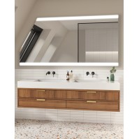 Miroir lumineux 2 bandes LED horizontale pour combles