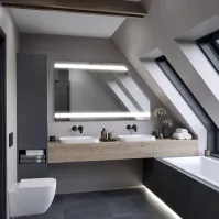 Miroir sur mesure sous comble 2 bandes lumineuses