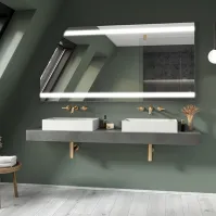Miroir sur mesure sous comble 2 bandes lumineuses