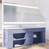 Miroir sur mesure sous comble 2 bandes lumineuses