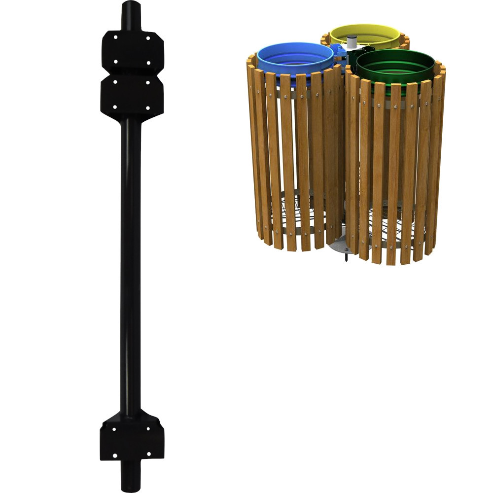 poteau de support sac-poubelle triple flux pour entourage poteau de support sac-poubelle triple flux pour entourage