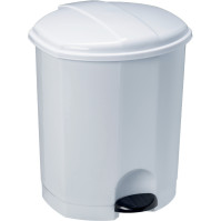 lot de 6 petites poubelles en plastique blanche standard