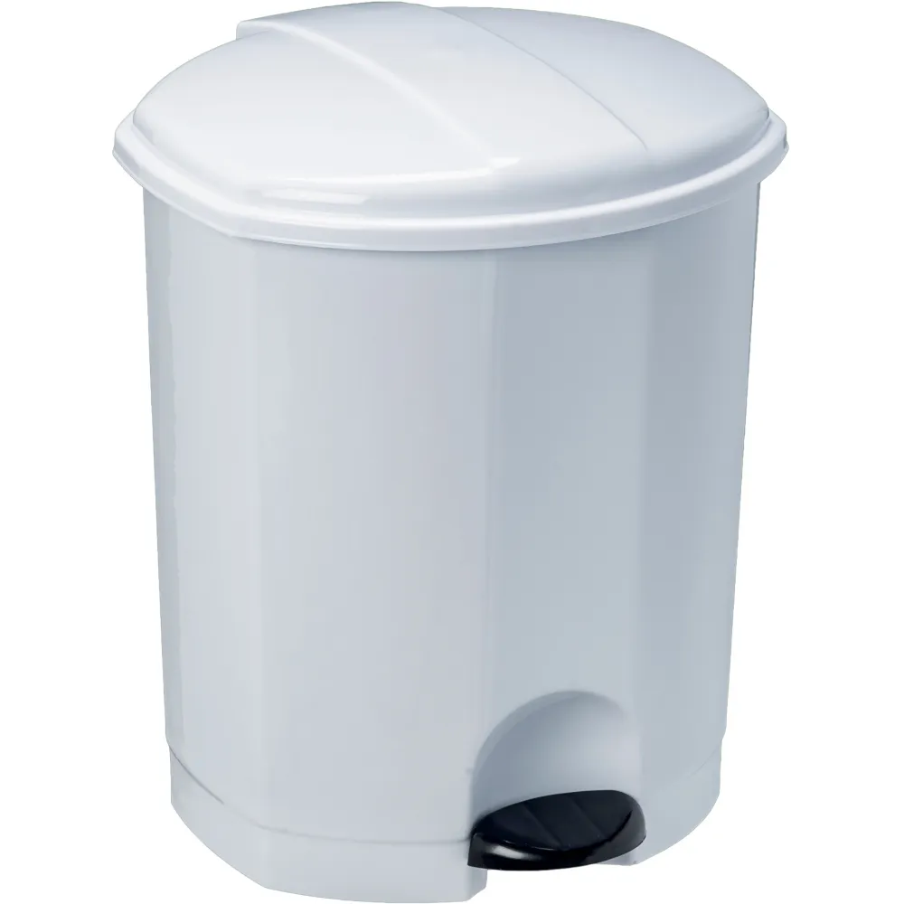 lot de 6 petites poubelles en plastique blanche standard