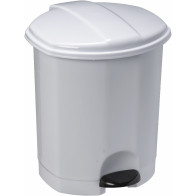 lot de 12 poubelles blanches ESA 5 litres avec couvercle actionnée par pédale