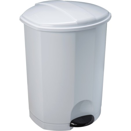 poubelle blanche 30 litres avec couvercle actionnée par pédale