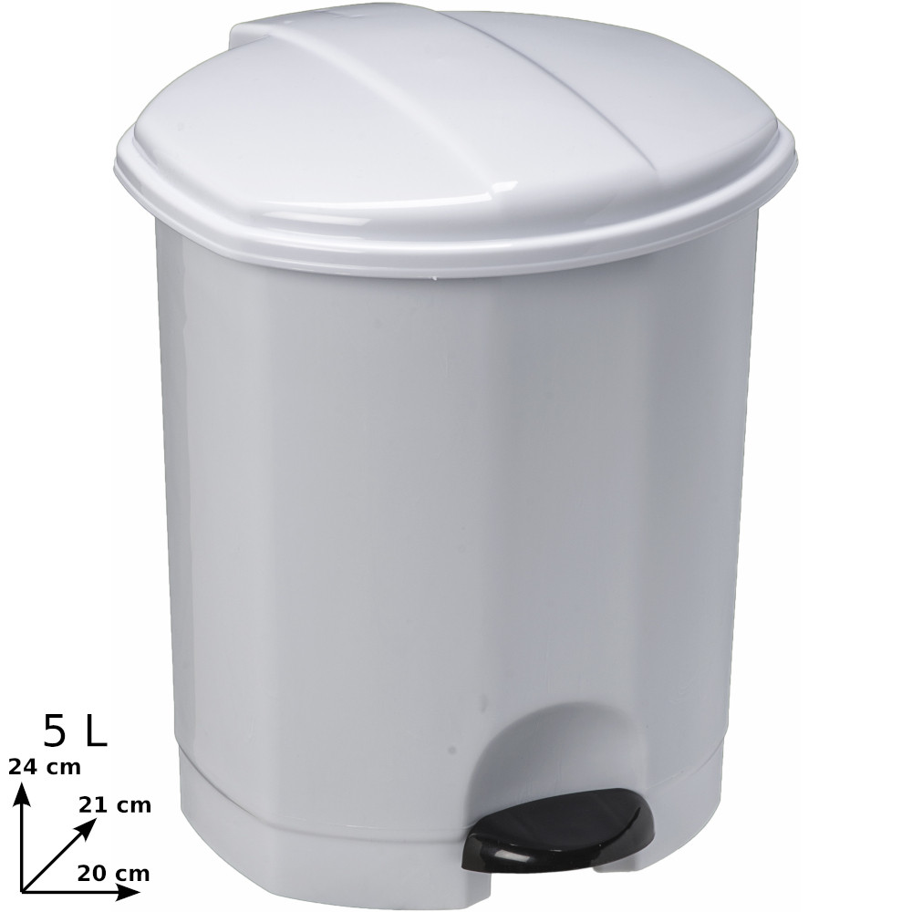 lot de 2 poubelles à pédale blanche 50 litres vendu