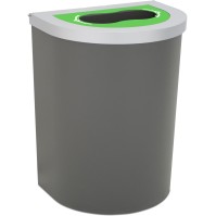 Corbeille Nice 65 litres couvercle recyclage bouteille et support de sac