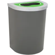 Corbeille Nice 65 litres couvercle recyclage bouteille et support de sac