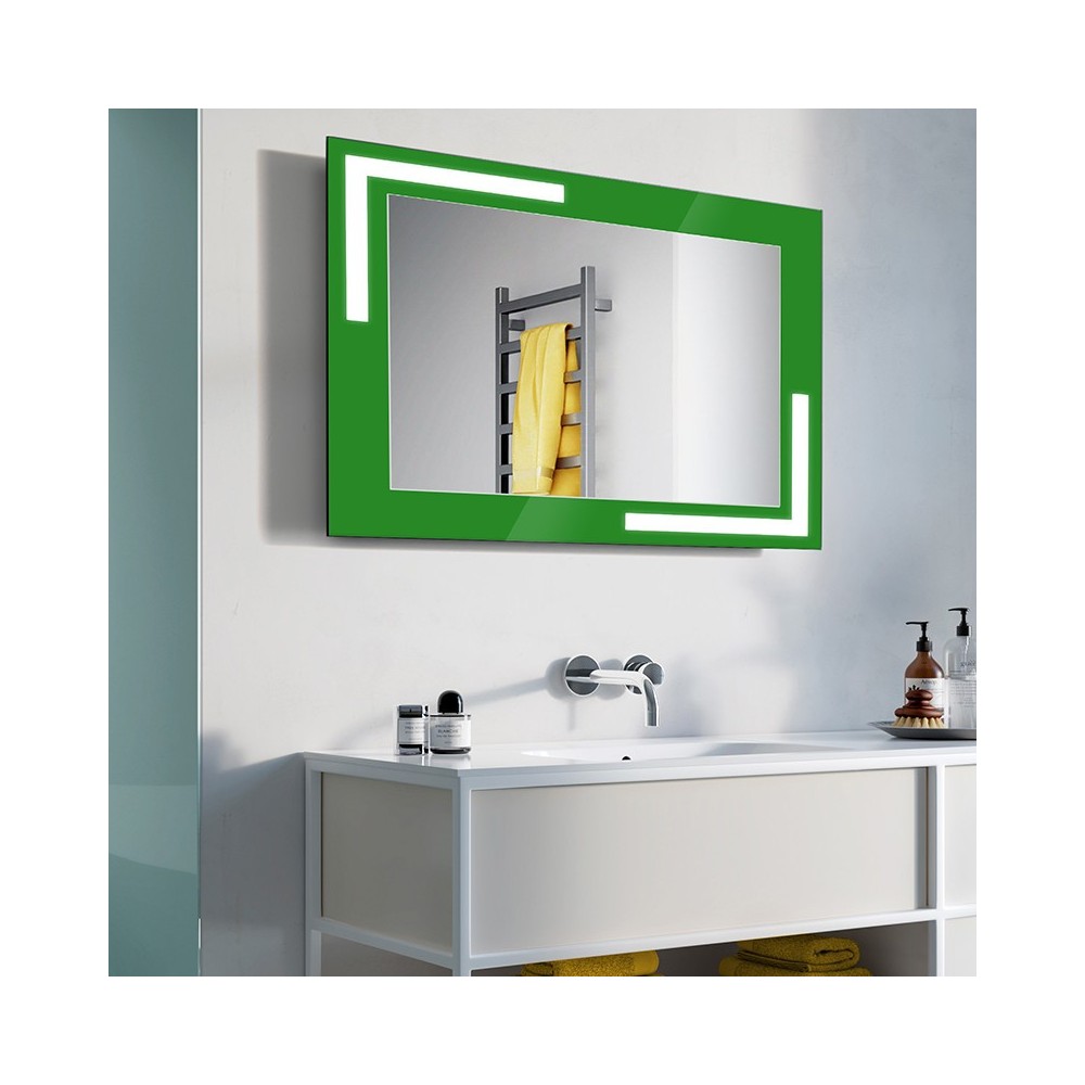 miroir LED laqué vert