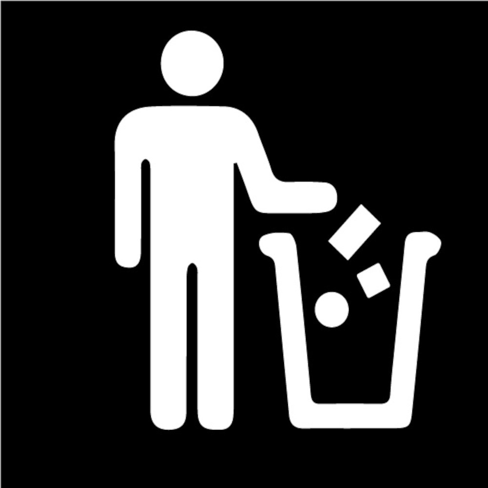 Autocollant Vinyle Blanc pour Déchets Non Triables et Non Recyclables Autocollant Vinyle Blanc pour Déchets Non Triables et Non Recyclables