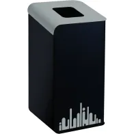 Borne tri sélectif gris Rubi EVO 80 L: idéale pour les poubelles de bureau et fastfood. Pratique et robuste.